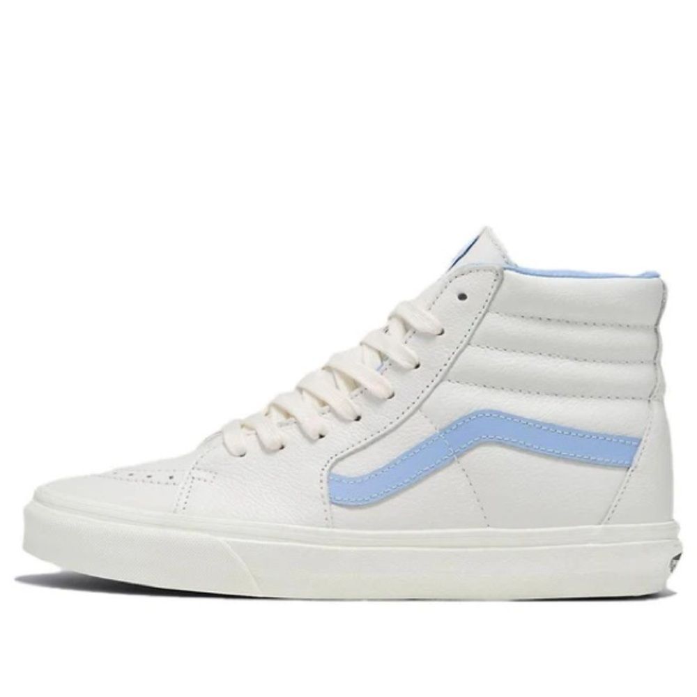 Vans SK8-Hi logo-patch sneakers white/blue size 9.5 New Without‎ Box